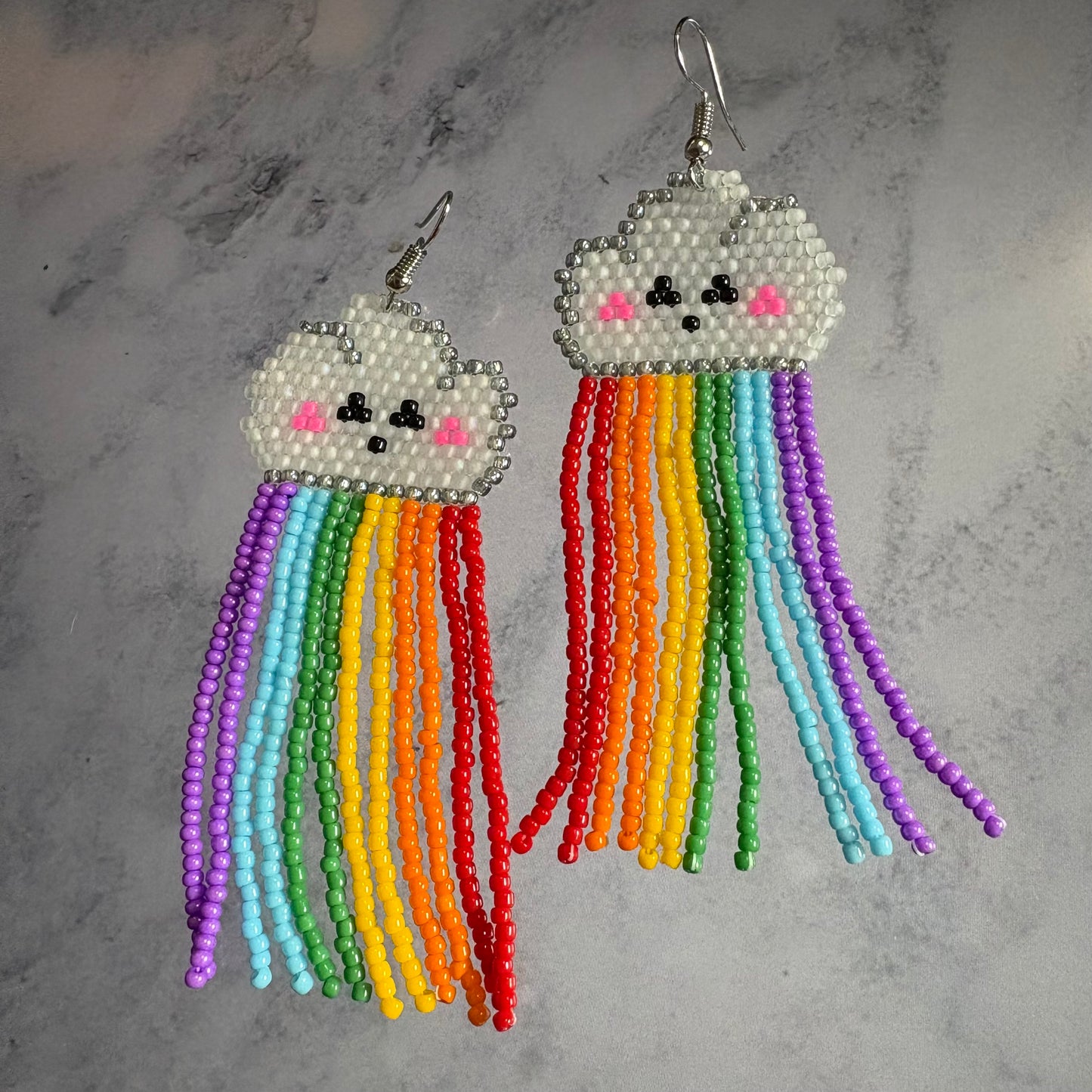 Rainbow cloud earrings