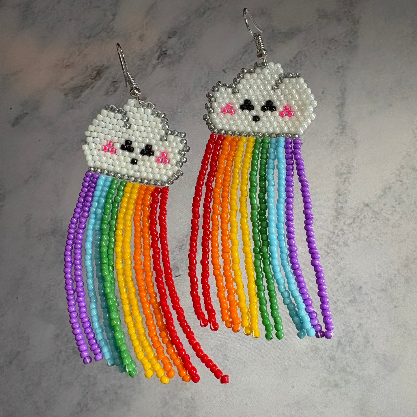 Rainbow cloud earrings