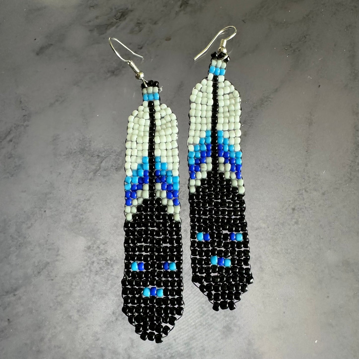Beaded feather earrings