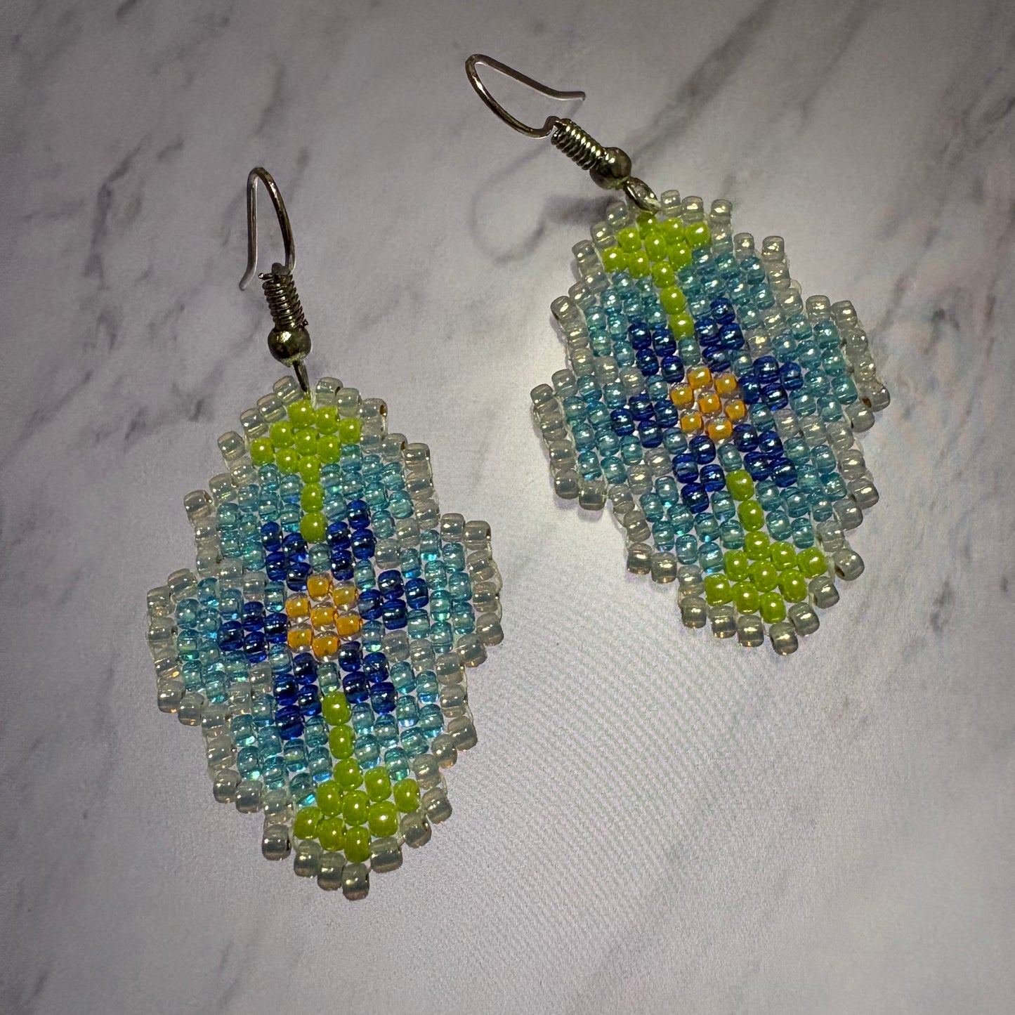 Beaded petit point flowers