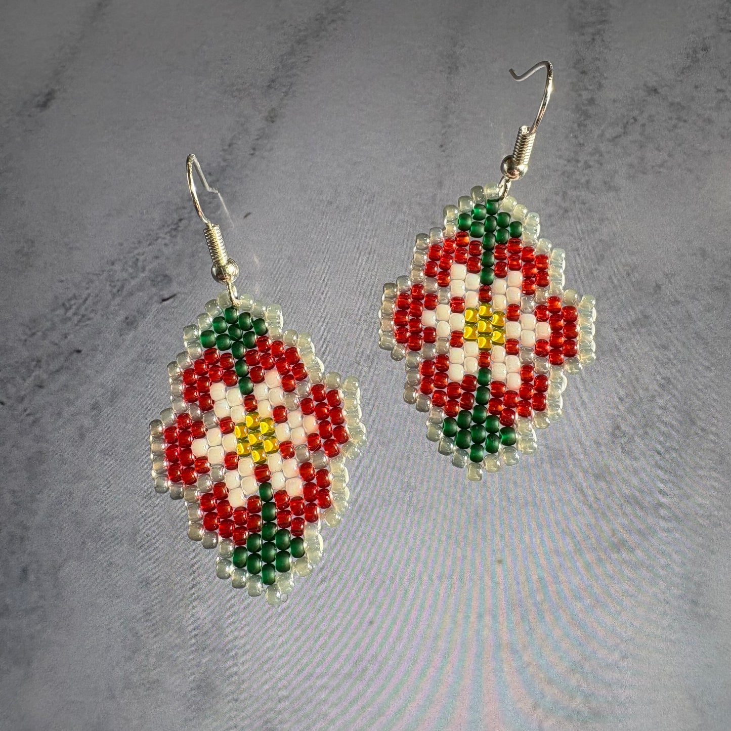 Beaded petit point flowers