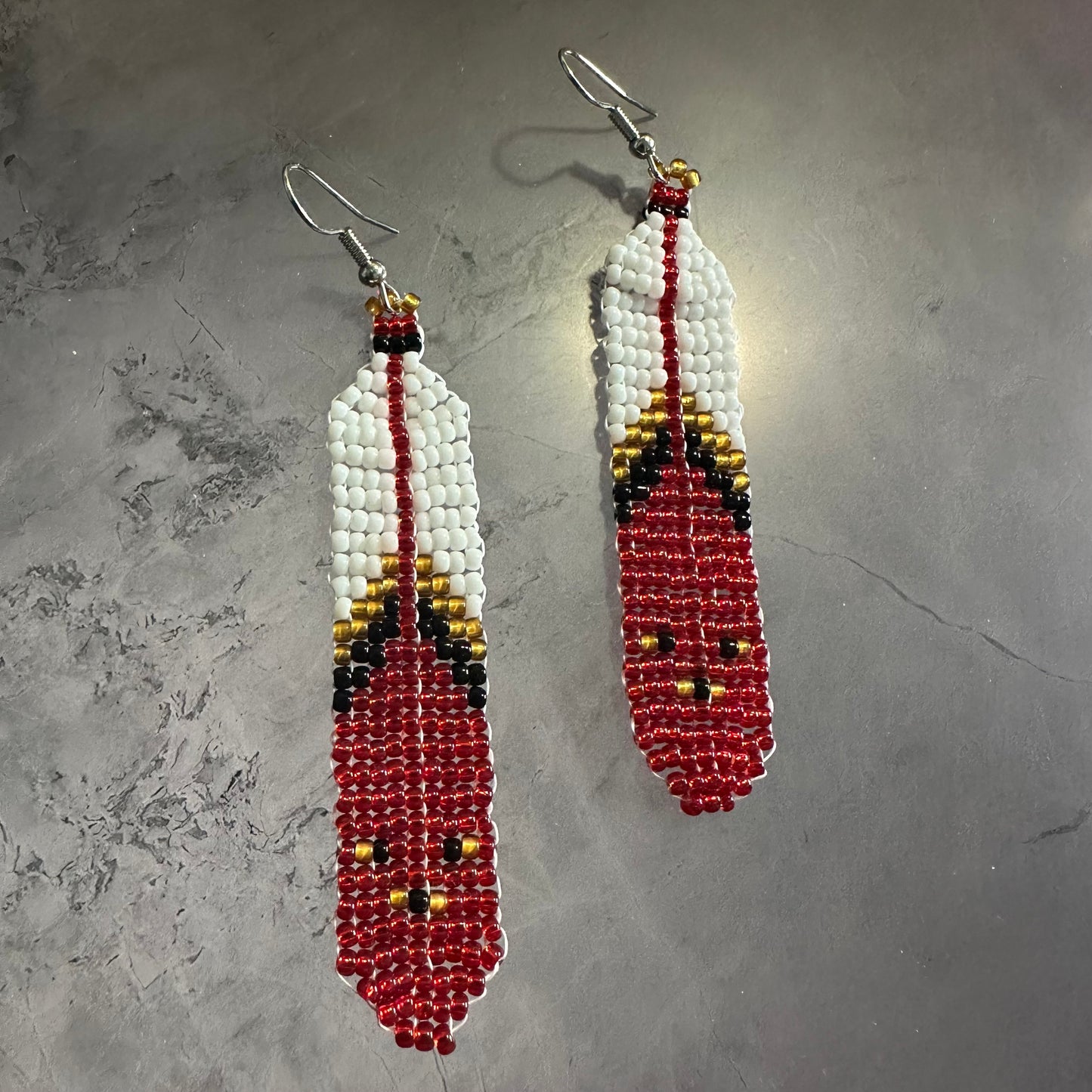 Beaded feather earrings