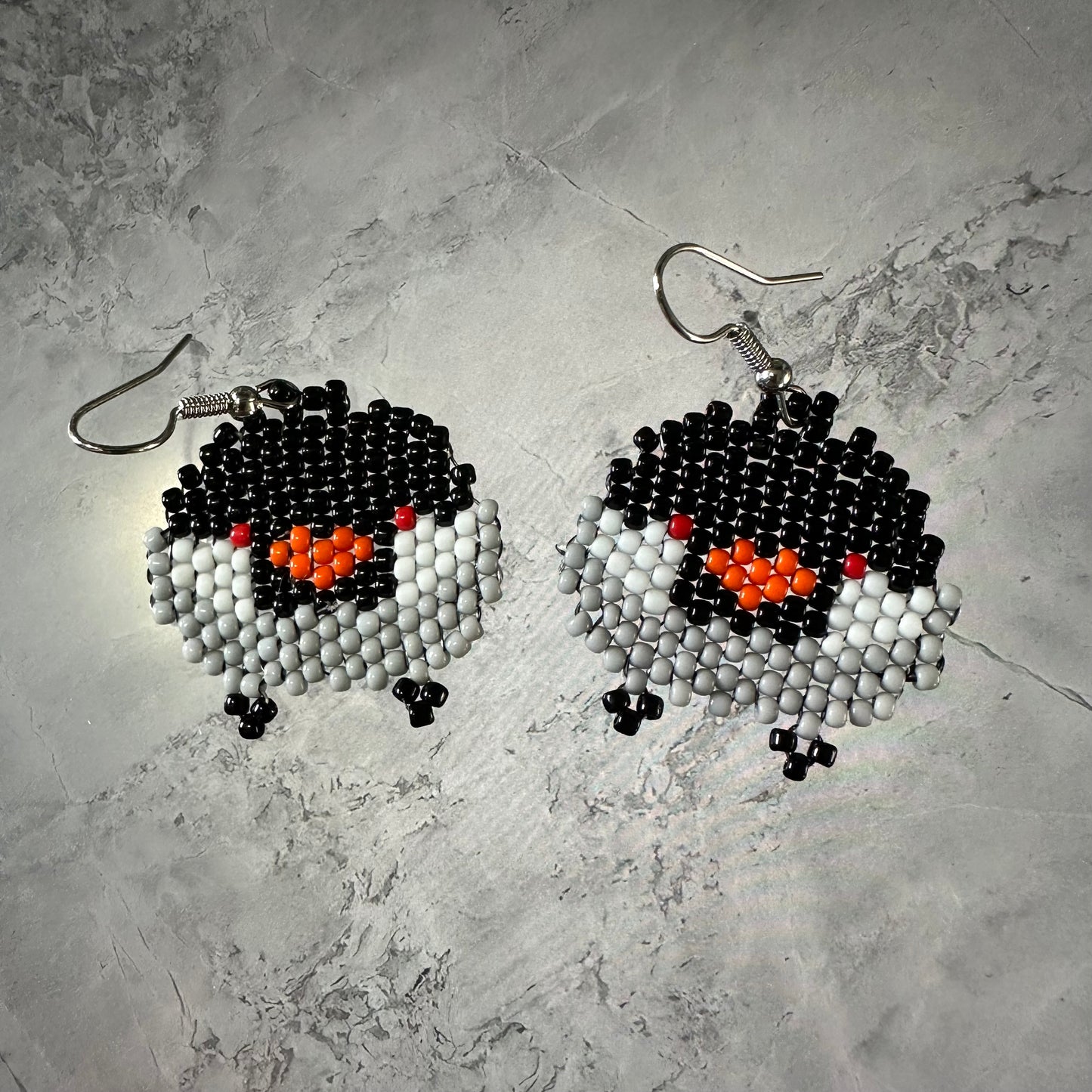 Beaded Chibi Bird Earrings