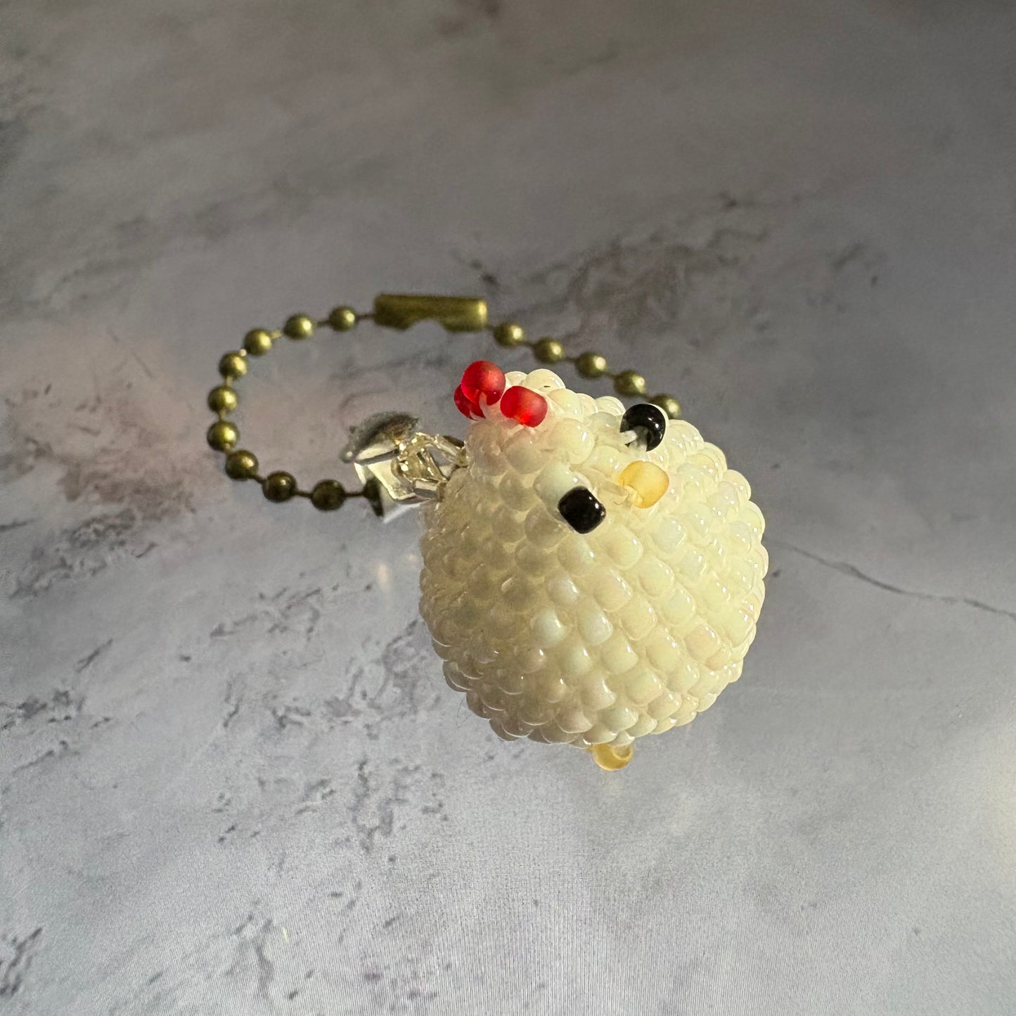 3D beaded chickens