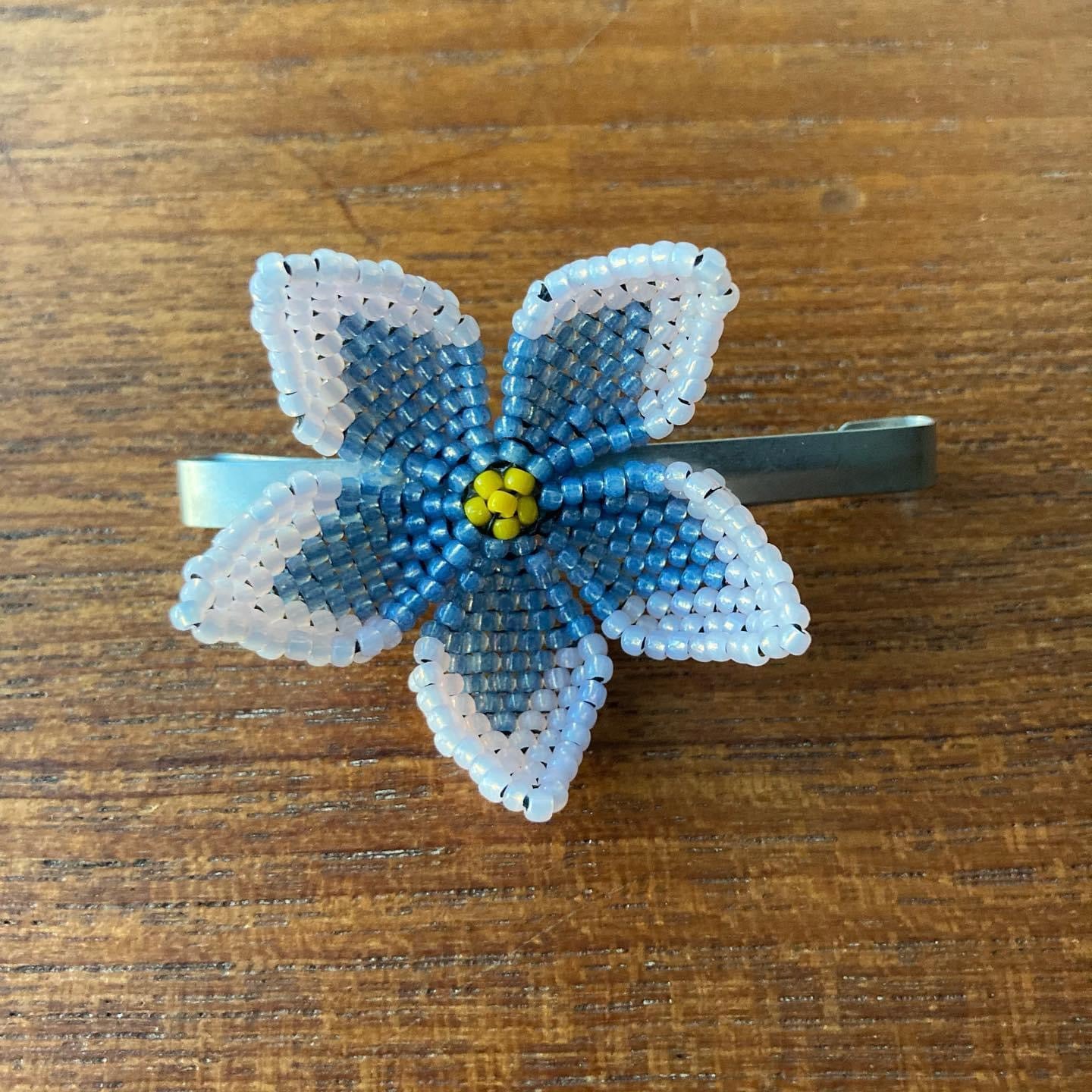 Beaded 3D flower hair clip