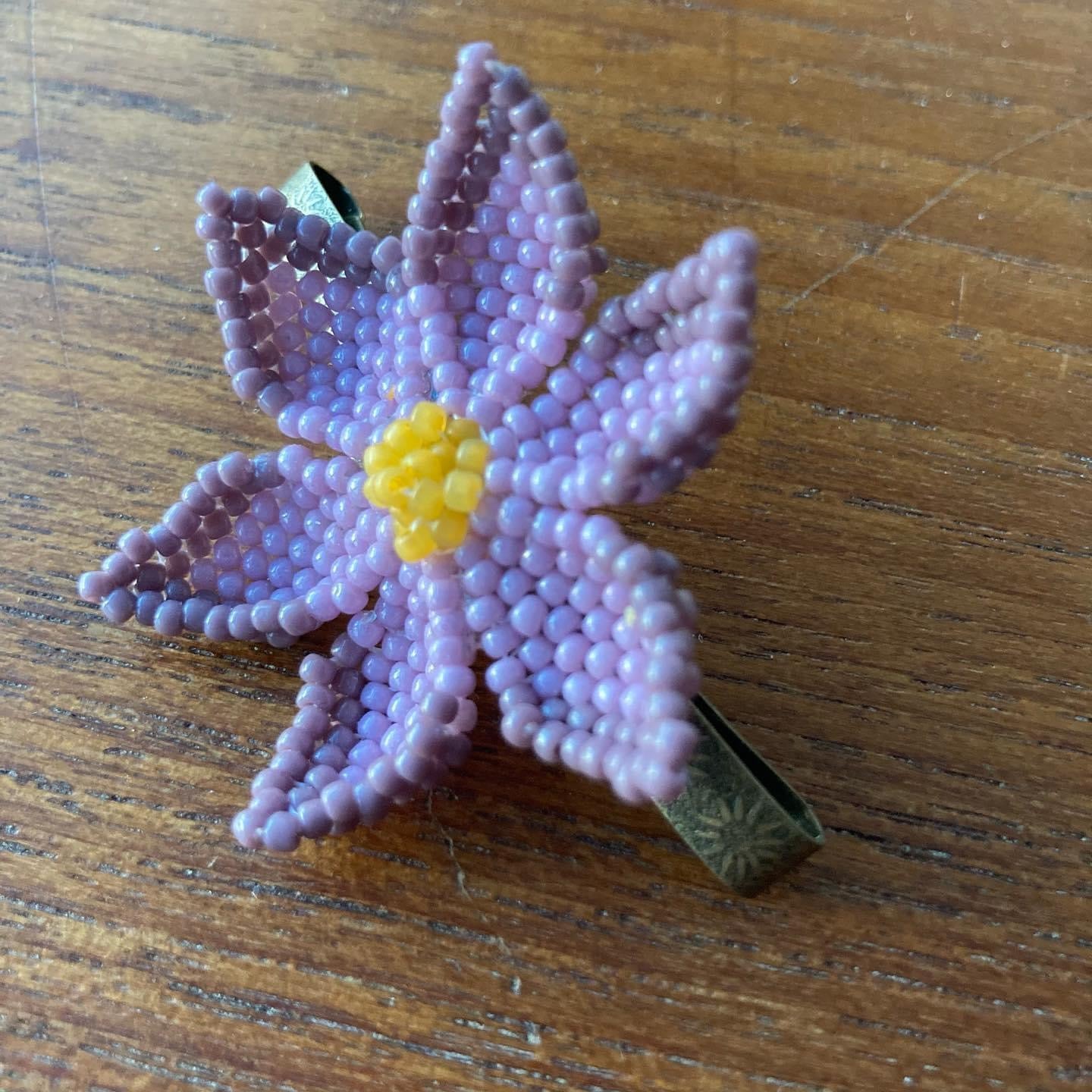 Beaded 3D flower hair clip